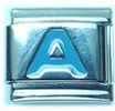 Light blue letter A - Italian charm - Click Image to Close